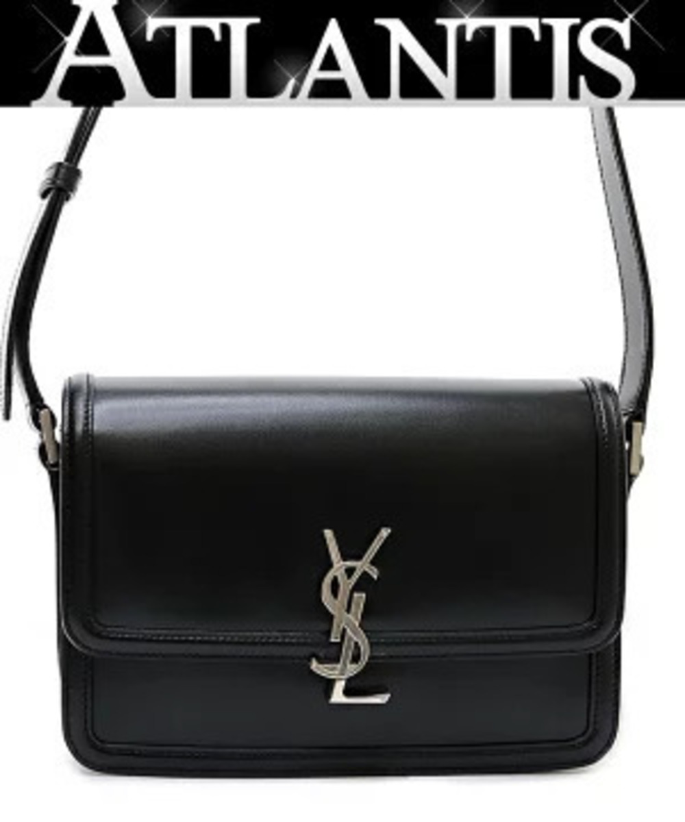 Saint Laurent Paris Solferino Shoulder Bag Leather Black